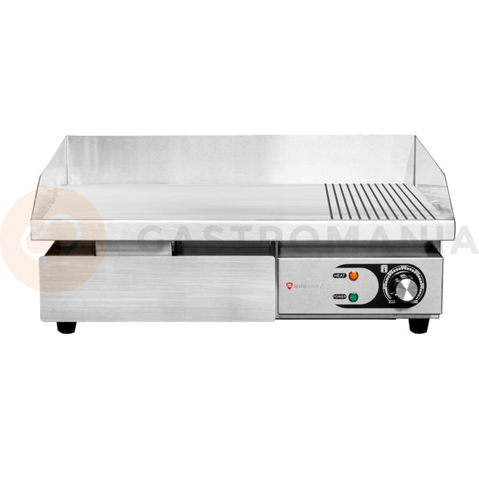 Płyta grillowa elektryczna, 2/3 gładka 1/3 ryflowana, nastawna, 3 kW, 550x430x250 mm | RESTO QUALITY, RQEG818 2
