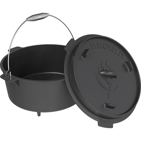 Kociołek żeliwny wiszący z patelnią, 2w1, 9 l + 3 l | BROWIN, 330515