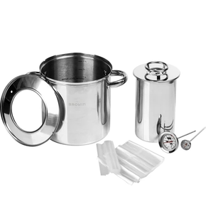 Zestaw z płaszczem wodnym - szynkowar 1,5 kg + garnek + 2 termometry + woreczki | BROWIN, 313016