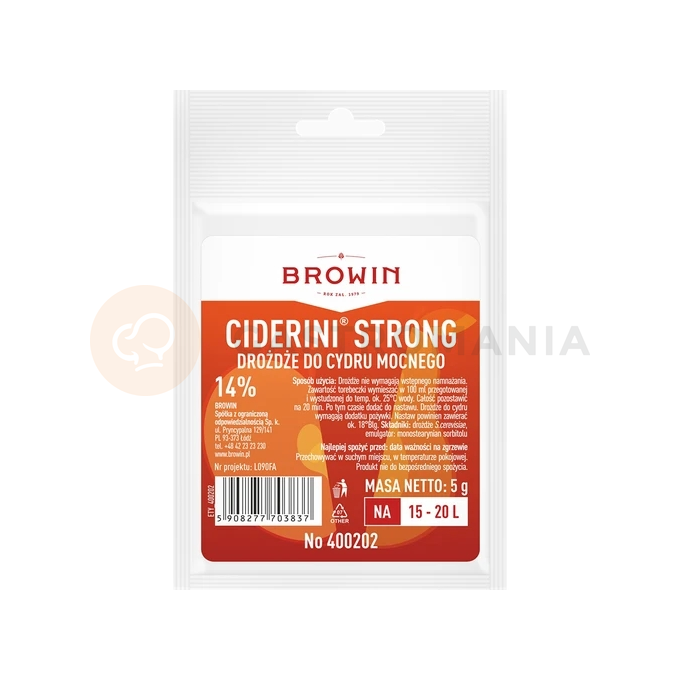 Drożdże cydrowe Ciderini Strong, 5 g | BROWIN, 400202