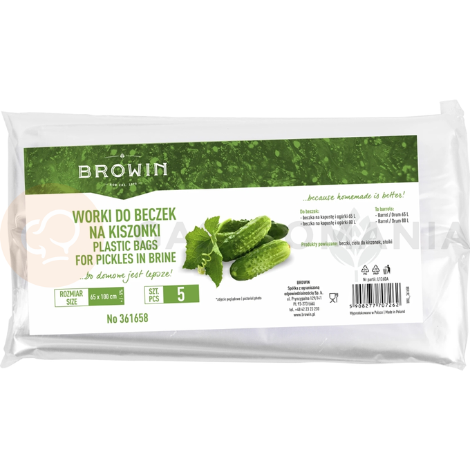Worek do kiszonek - do beczki 65 l i 80 l - 5 szt. | BROWIN, 361658