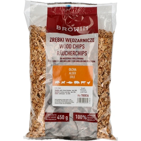 Zrębki do wędzenia/grillowania, olcha, 450 g, kl. 8 | BROWIN, 780836