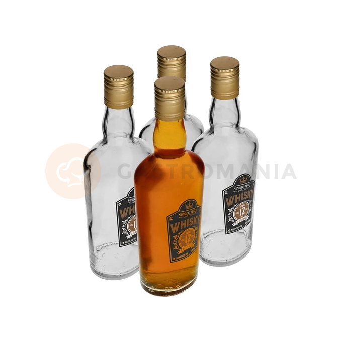 Butelka 500 ml z zakrętką i nadrukiem 2-kolorowym Whisky - 4 szt. | BROWIN, 631724