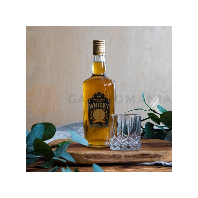 Butelka 500 ml z zakrętką i nadrukiem 2-kolorowym Whisky - 4 szt. | BROWIN, 631724