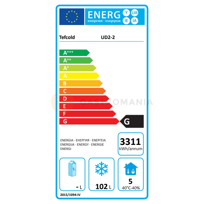 Chłodziarko-zamrażarka z dwoma szufladami | TEFCOLD, UD2-2