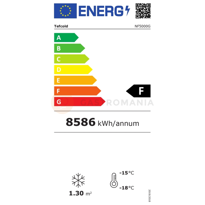 Dwudrzwiowa przeszklona zamrażarka z drzwiami skrzydłowymi | TEFCOLD, NF 5000 G