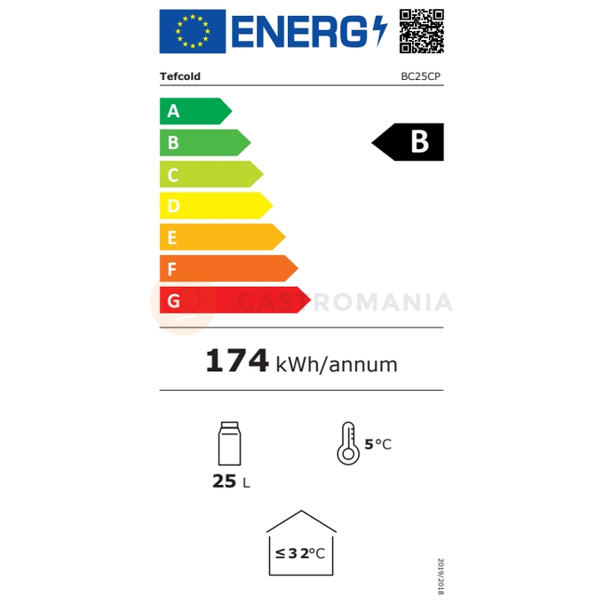 Jednodrzwiowa szafa chłodnicza ze szklanymi drzwiami | TEFCOLD, BC 25 CP