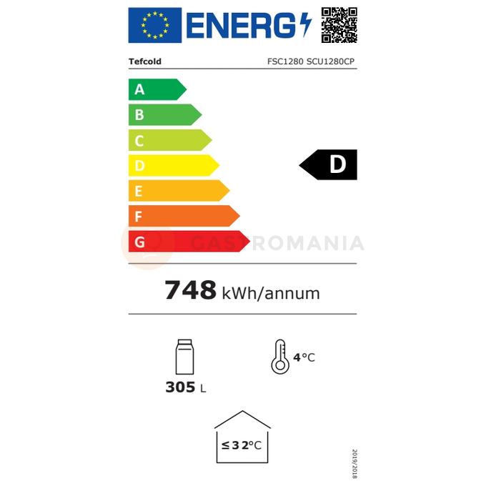 Jednodrzwiowa szafa chłodnicza ze szklanymi drzwiami | TEFCOLD, SCU 1280 CP