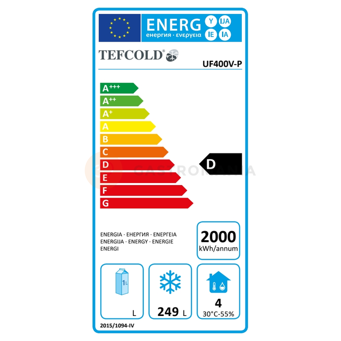 Szafa mroźnicza z pełnymi drzwiami, biała | TEFCOLD, UF 400 V