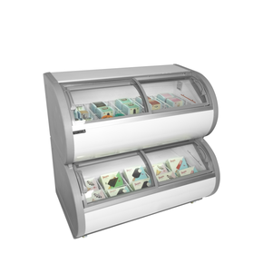Dwupoziomowy dystrybutor do lodów ze szklanymi drzwiami | TEFCOLD, TD 500