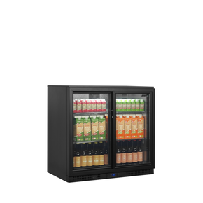 Minibar z przesuwnymi przeszklonymi drzwiami, czarny | TEFCOLD, BA26S