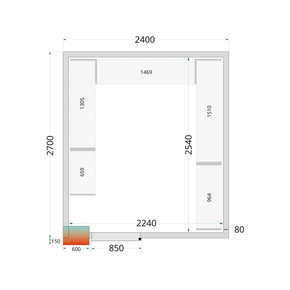 Panele do komór chłodniczych modułowych 80 mm | TEFCOLD, CR 240x270x220 WD