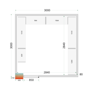 Panele do komór chłodniczych modułowych 80 mm | TEFCOLD, CR 300x300x220 WD