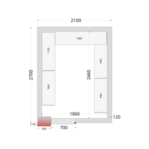 Panele do komór chłodniczych modułowych z izolacją 120 mm | TEFCOLD, CR 210x270x220