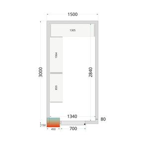 Panele do komór chłodniczych modułowych z izolacją 80 mm | TEFCOLD, CR 150x300x220