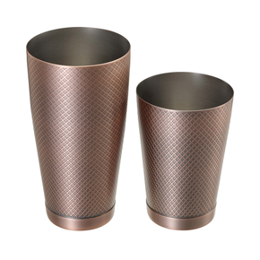 Shaker tin tin, antyczna miedź, 830/530 ml | BARFLY, Diamond Lattice