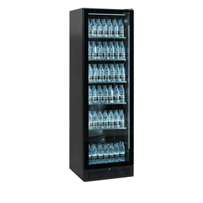 Szafa chłodnicza ze szklanymi drzwiami, czarna | TEFCOLD, SCU 1425 frameless