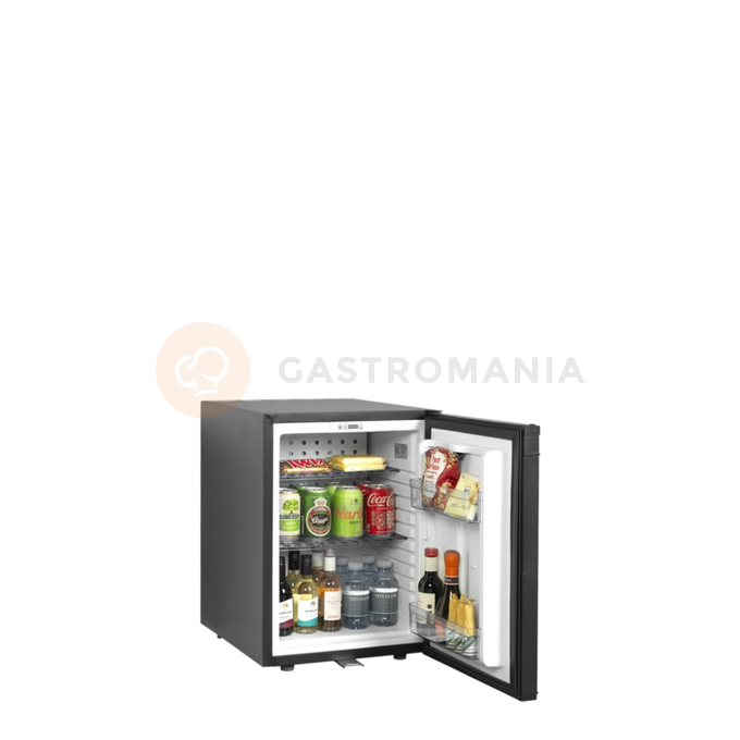 Minibar z pełnymi drzwiami, czarna okładzina | TEFCOLD, TM 45 C