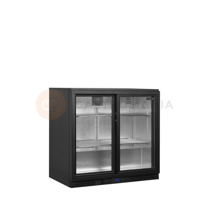 Minibar z przesuwnymi przeszklonymi drzwiami, czarny | TEFCOLD, BA26S