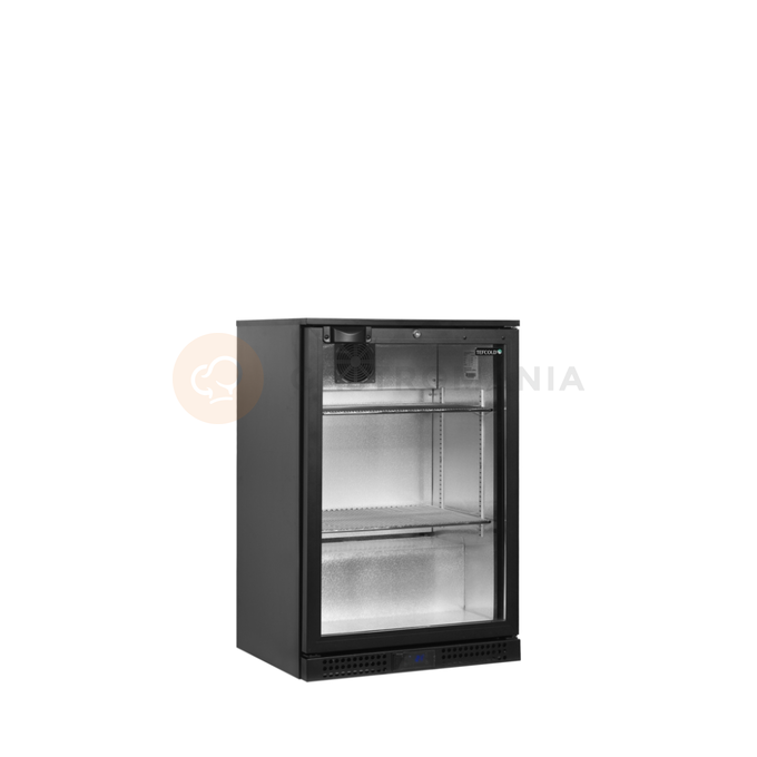 Minibar ze szklanymi drzwiami skrzydłowymi, czarny | TEFCOLD, BA11H