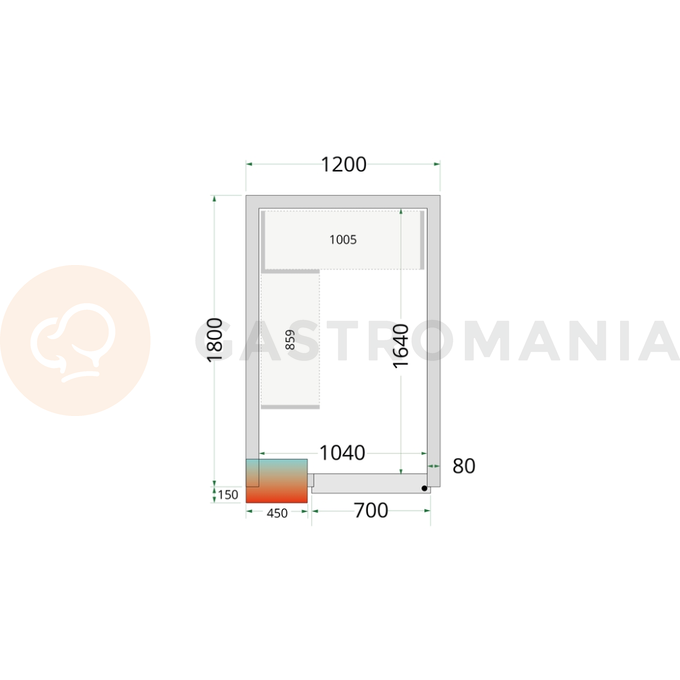 Panele do komór chłodniczych modułowych z izolacją 80 mm | TEFCOLD, CR 120x180x220