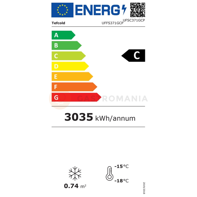 Zamrażarka z panelem reklamowym i podgrzewanymi szklanymi drzwiami | TEFCOLD, UFFS371GCP