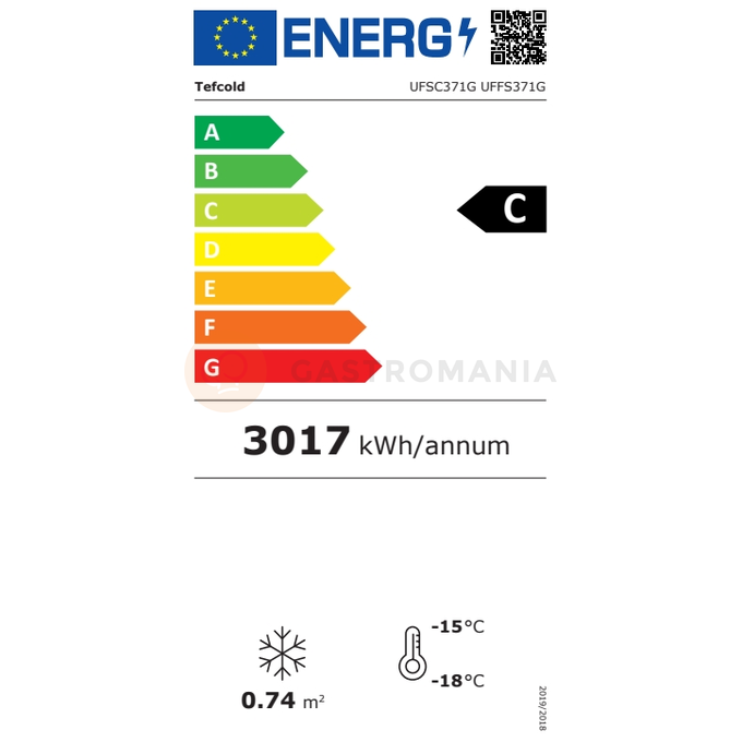 Zamrażarka z podgrzewanymi szklanymi drzwiami | TEFCOLD, UFSC371G