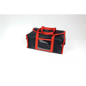 Torba podgrzewana na 4 opakowania obiadowe 20x25 cm z nylonu, zamknięcie na magnes, czarna z czerwonymi obszyciami | FURMIS, LUNCHBOX 4P