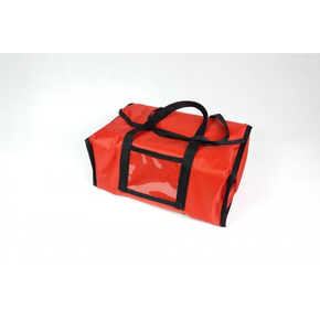 Torba podgrzewana na 4 opakowania obiadowe 20x25 cm z nylonu, zamknięcie na magnes, czerwona z czarnymi obszyciami | FURMIS, LUNCHBOX 4P