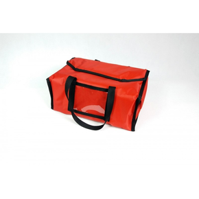 Torba podgrzewana na 4 opakowania obiadowe 20x25 cm z nylonu, zamknięcie na magnes, czerwona z czarnymi obszyciami | FURMIS, LUNCHBOX 4P