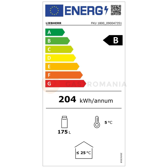 Chłodziarka do zabudowy pod blat z chłodzeniem statycznym, antracyt 600x600x850 mm | LIEBHERR, FKU 1800 737 Premium