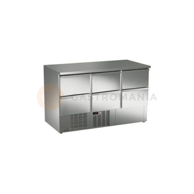 Stół sałatkowy z litym blatem 1358x700x850 mm | ASBER, ETS-140-06 NS