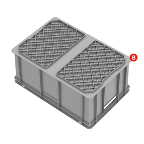 Plastikowy kontener Serie Europa szary - wys. wew. 255 mm | PAVONI, E6426