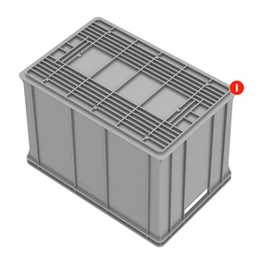 Plastikowy kontener Serie Europa szary - wys. wew. 395 mm | PAVONI, E6441