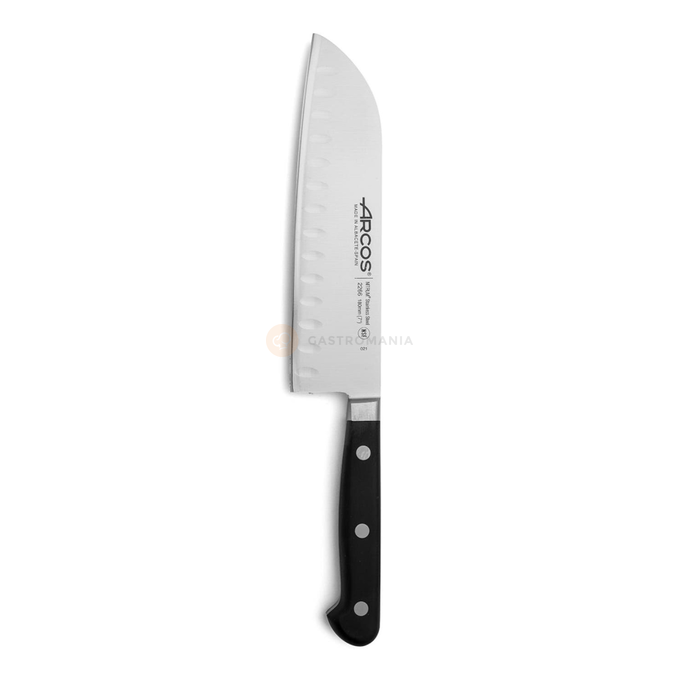 Nóż Santoku ze szlifem kulowym, czarny, 303 mm | ARCOS, Ópera