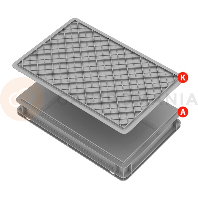 Plastikowy kontener Serie Europa biały - wys. wew. 85 mm | PAVONI, E6409L