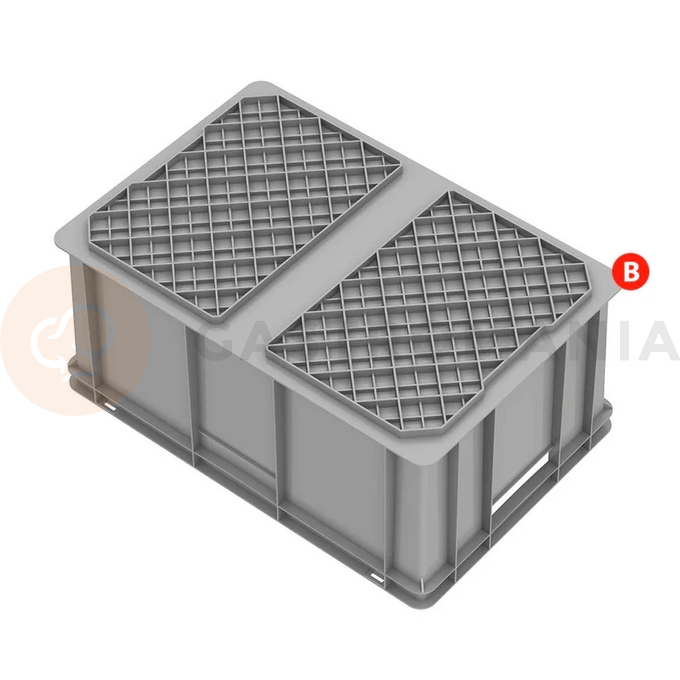 Plastikowy kontener Serie Europa szary - wys. wew. 335 mm | PAVONI, E6435