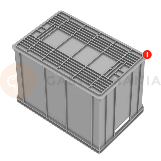 Plastikowy kontener Serie Europa szary - wys. wew. 435 mm | PAVONI, E6445