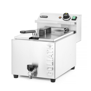 Frytownica XL z kranem spustowym, 10 l, 400V/10200W, 300x585x392 mm | HENDI, Goliath
