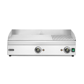 Płyta grillowa w 1/3 żebrowana, 2/3 gładka, 1/3 ryflowana, 3500W, 697x474x241 mm | HENDI, Kitchen Line