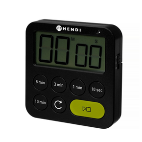 Timer jednozakresowy, czarny, 82x20x88 mm | HENDI, 582039