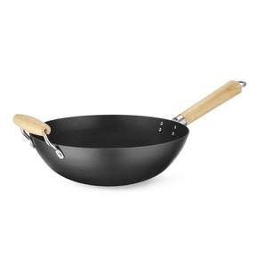 Wok z drewnianym uchwytem, 324x565 mm | HENDI, 627907