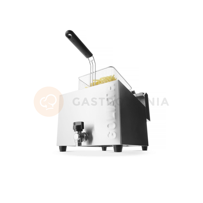 Frytownica XL z kranem spustowym, 10 l, 400V/10200W, 300x585x392 mm | HENDI, Goliath