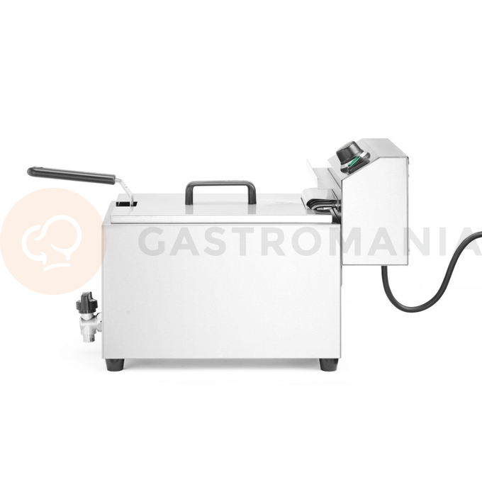 Frytownica XL z kranem spustowym, 10 l, 400V/10200W, 300x585x392 mm | HENDI, Goliath