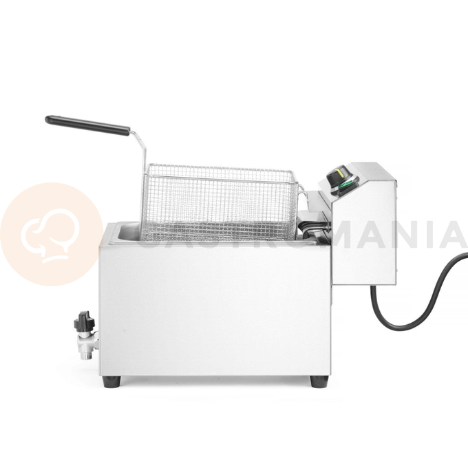 Frytownica XL z kranem spustowym, 10 l, 400V/10200W, 300x585x392 mm | HENDI, Goliath