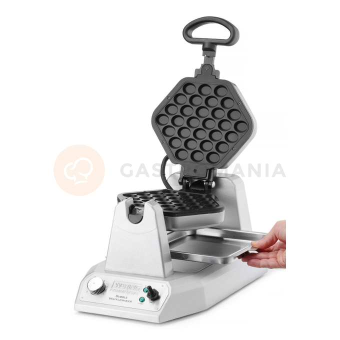 Gofrownica obrotowa do gofrów Bubble Waffle, z wyjmowanymi płytami, 1200W, 267x432x216 mm | WARING, WBW300XCE