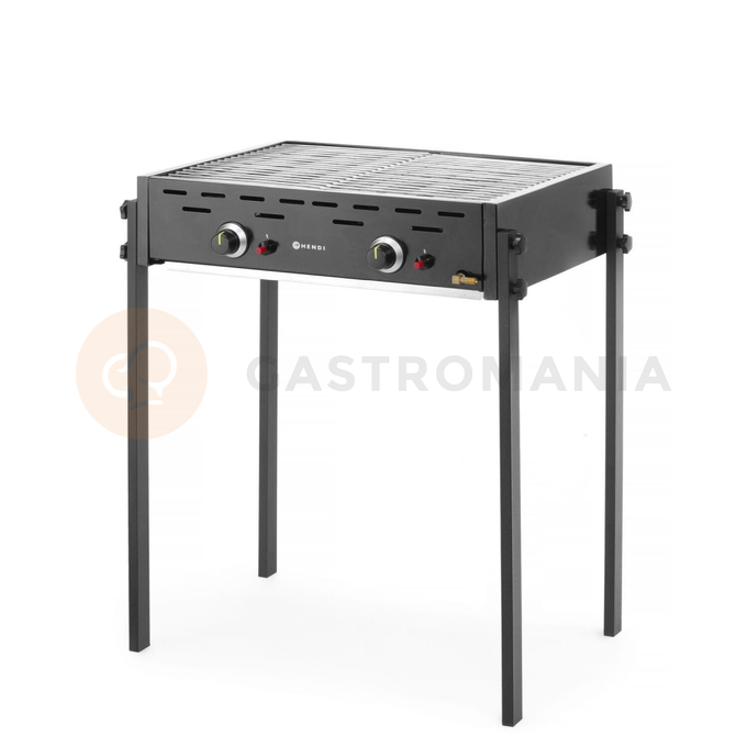 Grill gazowy, czarny, 11,6 kW, 790x560x900 mm | HENDI, Roast-Master Pro Black