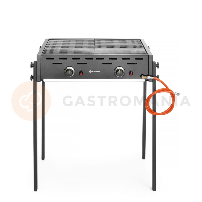 Grill gazowy, czarny, 11,6 kW, 790x560x900 mm | HENDI, Roast-Master Pro Black