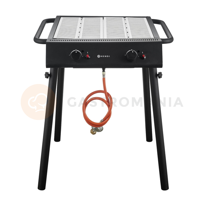 Grill gazowy, czarny, 9,5 kW, 770x710x870 mm | HENDI, Xantos Black