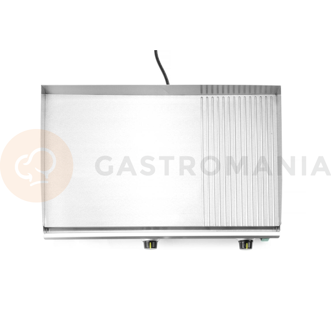 Płyta grillowa w 1/3 żebrowana, 2/3 gładka, 1/3 ryflowana, 3500W, 697x474x241 mm | HENDI, Kitchen Line